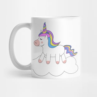 Cute Kawaii Unicorn on sky Mug